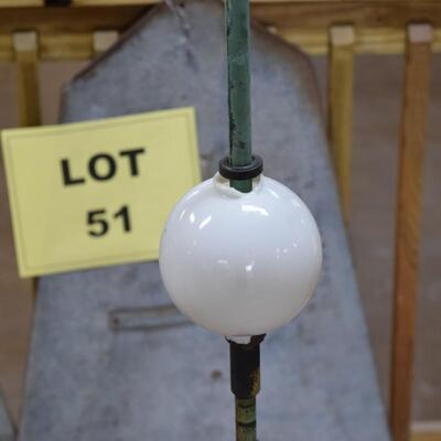 Lighting Rod with White Glass Insulator