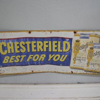 Chesterfield Cigarettes Ad Store Sign
