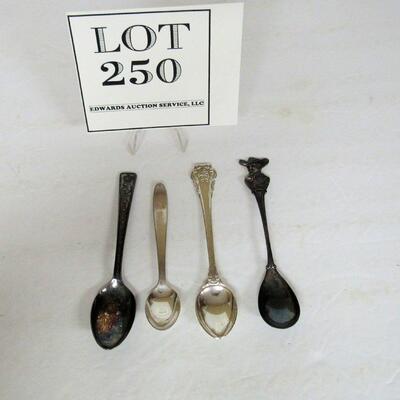 Lot of 4 Silver Plate Spoons: Queen Elizabeth Coronation, Mickey Mouse, Tokyo Hilton and Las Vegas