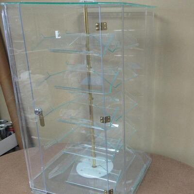 Older Plastic Countertop Revolving Display Case, Locking