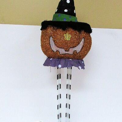 Cute Tall Metal and Plastic Jack'o'Lantern Man