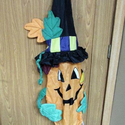 Large Fabric Outdoor Pumpkin Witch Decor
