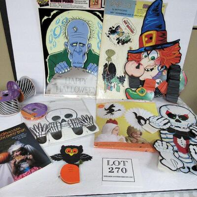 Halloween Lot of Decor, Tissue Decor, Ribbon, Book