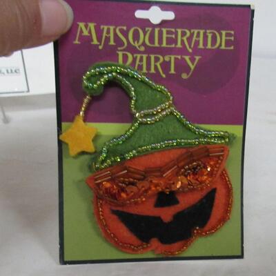 Lot of Older Plastic Halloween Items, Candle, and Witch Pin