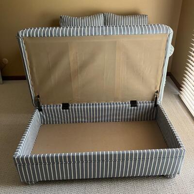 Stripe love seat with ottoman