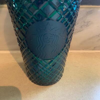 Starbucks grande green/blue jeweled tumbler BNWT