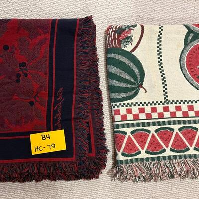 2 knitted throw blankets