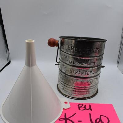 Funnel and Flour Sifter