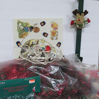Large Lot of Mixed Christmas Stuff, Music Box, Warmer, Ornaments Lights