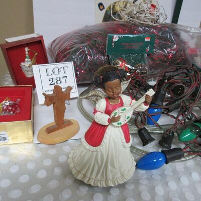 Large Lot of Mixed Christmas Stuff, Music Box, Warmer, Ornaments Lights