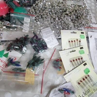 Lot of Older Christmas Lights, Light Sets, Extra Bulbs, Rubber? Light Sets