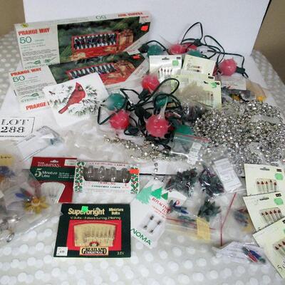 Lot of Older Christmas Lights, Light Sets, Extra Bulbs, Rubber? Light Sets