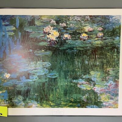 White and Purple Water Lilies print