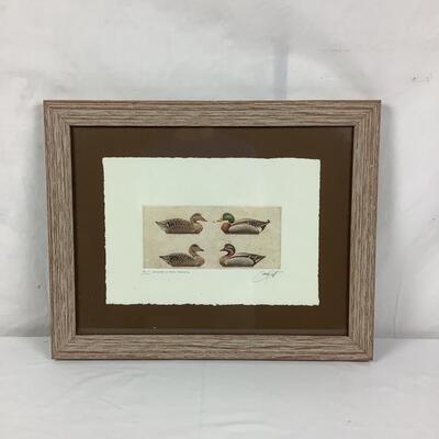 1006 Sandy Scott Hand Colored Copperplate Etching on French Rag Paper of Mallards & Teal Decoys - Signed & Numbered 46/100