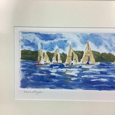 1007 Original Monotype "Race Day" signed by Carla Huber