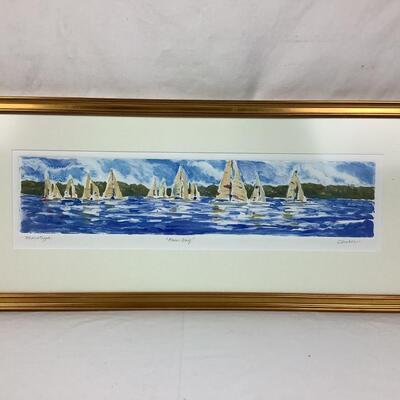 1007 Original Monotype "Race Day" signed by Carla Huber