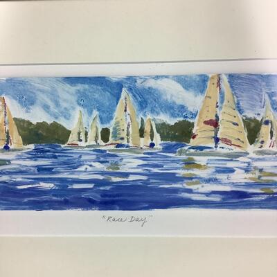 1007 Original Monotype "Race Day" signed by Carla Huber
