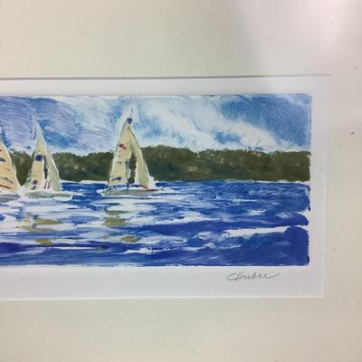 1007 Original Monotype "Race Day" signed by Carla Huber