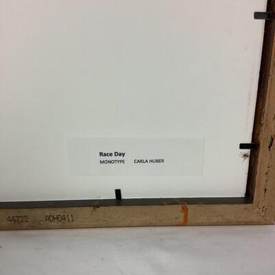 1007 Original Monotype "Race Day" signed by Carla Huber