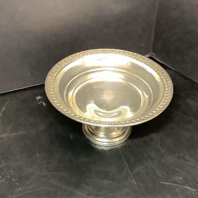 Lot 1053. Lot of Sterling Silver- Butter Dish ( glass insert ) , Pedestal Candy Dishes