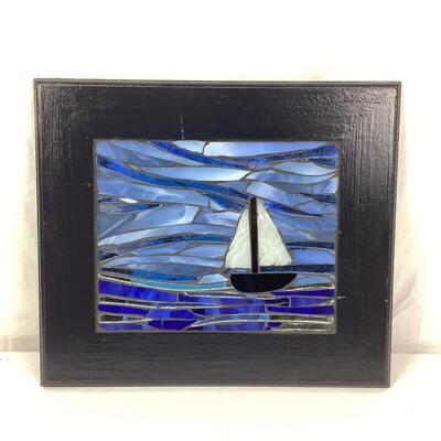 1009 Glass Sailboat Mosaic