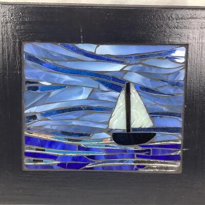 1009 Glass Sailboat Mosaic