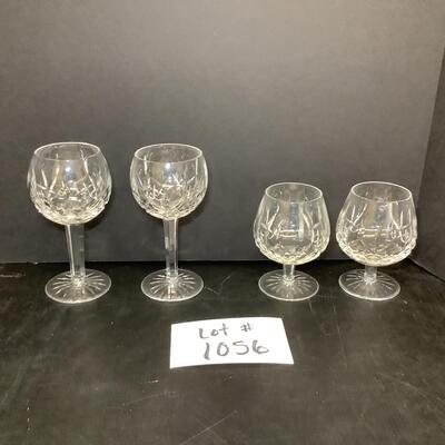 Lot 1056. Set of 4 Waterford Lismore Goblets