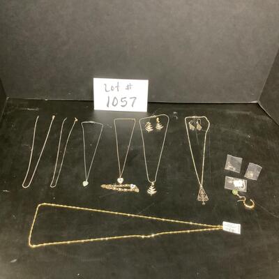 Lot 1057 Sterling Silver Jewelry Lot