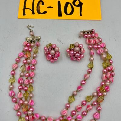 Pretty and Pink Necklace & Earrings