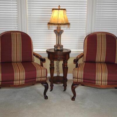 Elegant Set of Bassett Chairs, Hooker Lamp Table