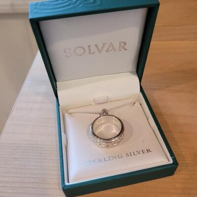 Beautiful Solvar Sterling Silver Circle Mother's Necklace #2