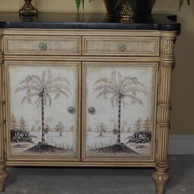 Marbled Top Palm Tree Cabinet
