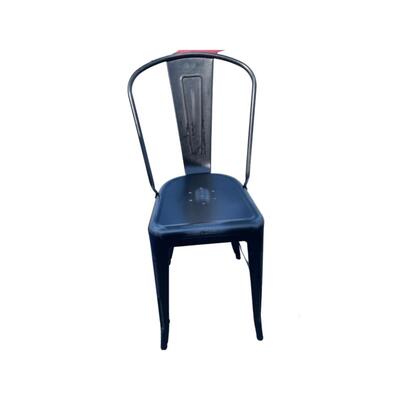 1069 Set of Three Black Steel Bar Stools