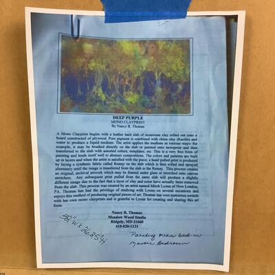 1015  "Deep Purple" Mono Clay Print By Nancy R. Thomas