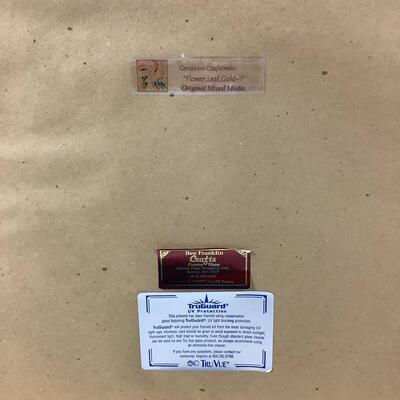 1019 Original Mixed Media "Flower, Leaf, Gold- I" by Geraldine Czajkowski