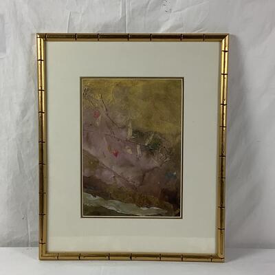 1019 Original Mixed Media "Flower, Leaf, Gold- I" by Geraldine Czajkowski