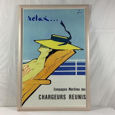 1021 Rene Gruau "Relax" Vintage French Travel Poster
