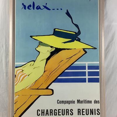 1021 Rene Gruau "Relax" Vintage French Travel Poster
