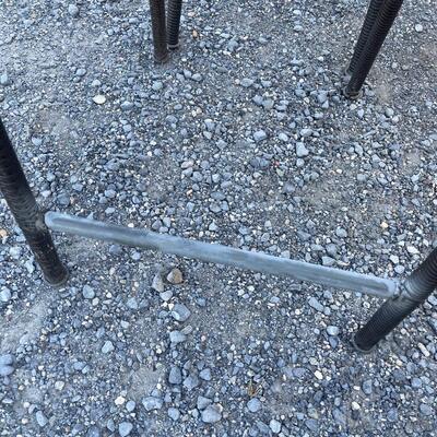 1086 Pair of Dark Brown Faux Wicker Patio Bar Stools