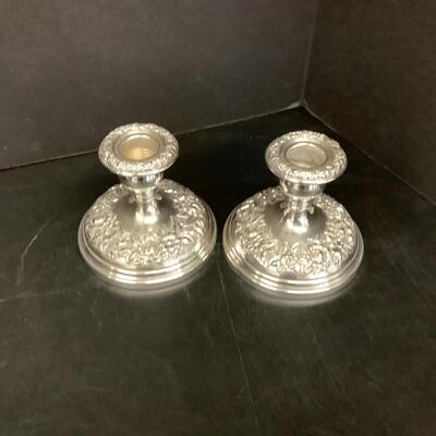 Lot 1084. S. Kirk & Son Oval Bowl & Candlesticks