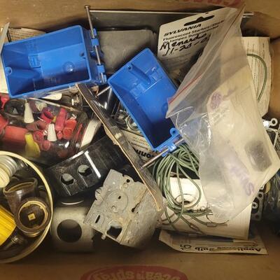 Box of assorted electrical equipment