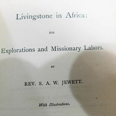 c.1869 Livingstone Explorations In Africa by Rev. Jewett Illustrated HB Antique Estate Book