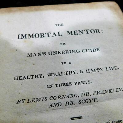 c.1810 IMMORTAL MENTOR Health Wealth Happy Living Antique Hardback Book