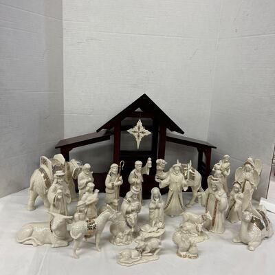 1070 27pc Set of Lenox China Jewels Nativity Set