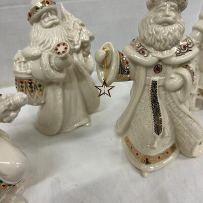 1071 Set of 5 Lenox China Jewels Santa Figurines