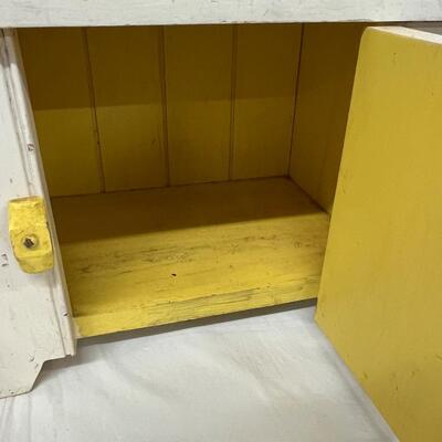 1073 Vintage Childs / Doll Wooden Cabinet with Wooden Blocks