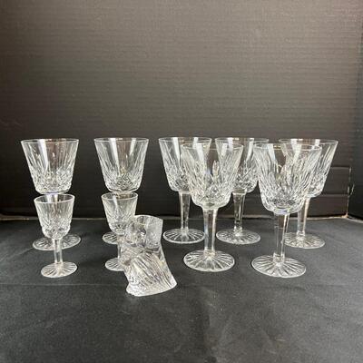 1101 Set of 7 Waterford White Wine Goblets and Cordials