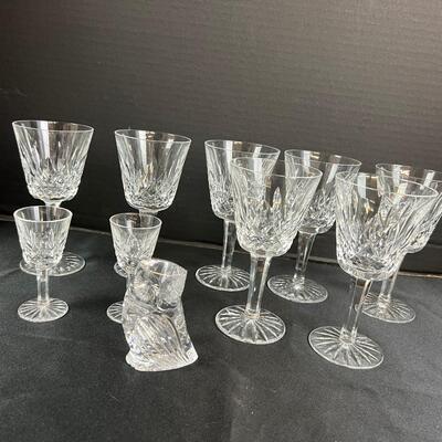 1101 Set of 7 Waterford White Wine Goblets and Cordials