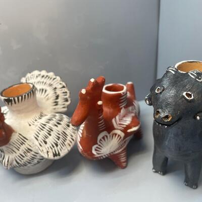 Folk art candle holders