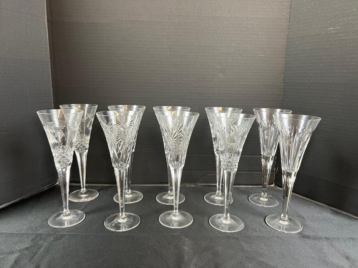 1102 Set of 10 Waterford Millennium Champagne Flutes | EstateSales.org